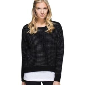 Lululemon Yogi Merino Wool Layering Crew Neck Sweater Zip Slit Thumbhole Size 2